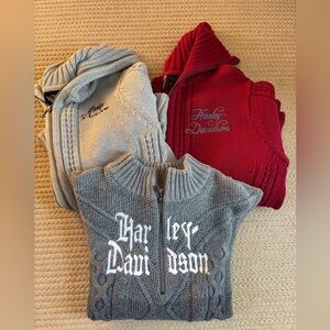 Women’s lot of 3 Harley sweaters size 2xl fits like xl